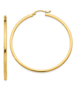14k 2x50mm Square Tube Hoop Earrings T1073 - $1,193.11 CAD