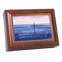 Engraved Music Box With Photo Opening And Velvet Lined Interior - $48.95