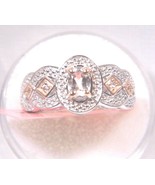 Marropino Morganite, White Topaz 14K RG Over S. Silver Ring (Sz7) .39ct ... - $29.70