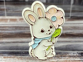 Vintage Hallmark Pin - Bunny Rabbit w/ Flower - Easter Spring - £7.02 GBP