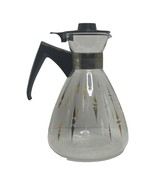 Vintage PYREX Glass Coffee Carafe Pitcher Black White Gold Diamond Made ... - $17.35 CAD