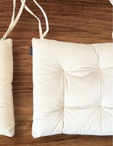 Set 2 Tahari Home Beige Velvet Seat Cushions Decor Accent 17x17" Luxe Dining Pad image 6