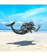 Mermaid Brooch Silver Tone Ocean Fantasy Pin Brooch - $11.83