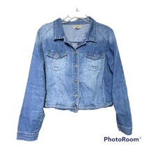 energe Womens Blue Denim Metal Button Jean Jacket Size Large - £14.06 GBP