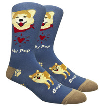 Shiba Inu Dog Socks Fun Novelty Dress Casual Unisex SOX FineFit One Size - $13.12