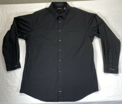 Murano Mens Long Sleeve Black Collar Shirt Stretch 2XLT - £8.94 GBP