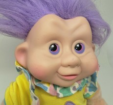 12&quot; VINTAGE 1991 APPLAUSE MAGIC TROLLS PURPLE HAIR STUFFED ANIMAL PLUSH ... - £26.51 GBP