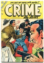 Crime and Justice #20 1954- teeth getting knocked out cover- Golden Age VF- - $123.68