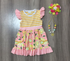 NEW Boutique Citrus Lemon Baby Girls Sleeveless Pocket Dress 6-12 Months - $12.99