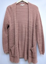 Madewell Two Pocket Postscript Cardigan Size S Mauve Pink Open Front Lin... - £18.71 GBP