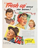 1944-Vintage Print Ad - 7UP - Fresh up while you work - &quot;fighter backer&quot;... - $195.32 MXN