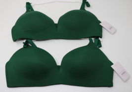 Auden Wireless Bra Women&#39;s 32C Lightly Lined Adjustable Straps Green Lot... - £14.85 GBP