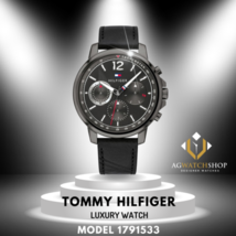 Tommy Hilfiger Montre à quartz pour homme avec bracelet en cuir noir et... - £94.55 GBP