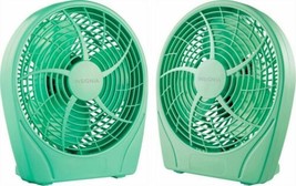 NEW 2-Pack Insignia 9&quot; Personal Table Desk Fan GREEN 2-Speed Breeze NS-F... - £29.68 GBP