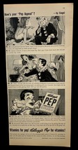 Kelloggs Pep Cereal Vtg Print Ad 40s Breakfast Foods Advertising Kitchen... - $12.89