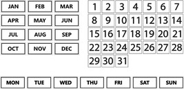 Whiteboard Calendar Magnet Bundle (Inverted Colors) - £17.29 GBP
