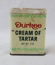 VINTAGE Antique Durkee Cream of Tartar 3 oz Tin - £19.73 GBP