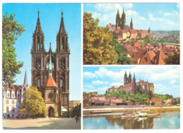 Vtg Postcard-Germany-Meiben-Westturme des Domes-Photo Montage-4x6 Chrome... - £4.66 GBP