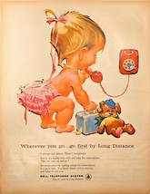 Bell Telephone System Long Distance Baby Teddy Bear Lunch -1961 Vintage ... - $182.85 MXN
