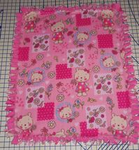 Hello Kitty Baby Blanket Fleece Pet Lap Pink  30&quot; x 24&quot; Hand Tied New - £34.33 GBP