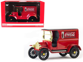 1917 Ford Model T Cargo Van Coca-Cola Red w Black Top 1/24 Diecast Model Car Mot - £34.06 GBP