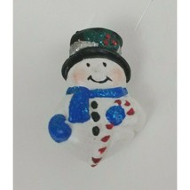 Vintage Glitter Snowman Christmas Lapel Hat Pin - £5.08 GBP