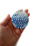 Clay Pendant for Jewelry Making Blue Textured Extra Large Oval Necklace ... - £17.46 GBP