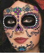 Face Art SUGAR SKULL TEMPORARY TATTOO Day Dead Mardi Gras Fiesta Cosplay... - £3.00 GBP