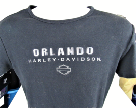 Harley Davidson T-Shirt Orlando Fla Black Size Girls XL Raised Spell Out - £7.69 GBP
