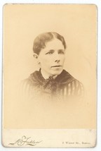 Antique Circa 1880s Cabinet Card McFadden Lovely Older Woman in Dress Boston, MA - £7.49 GBP
