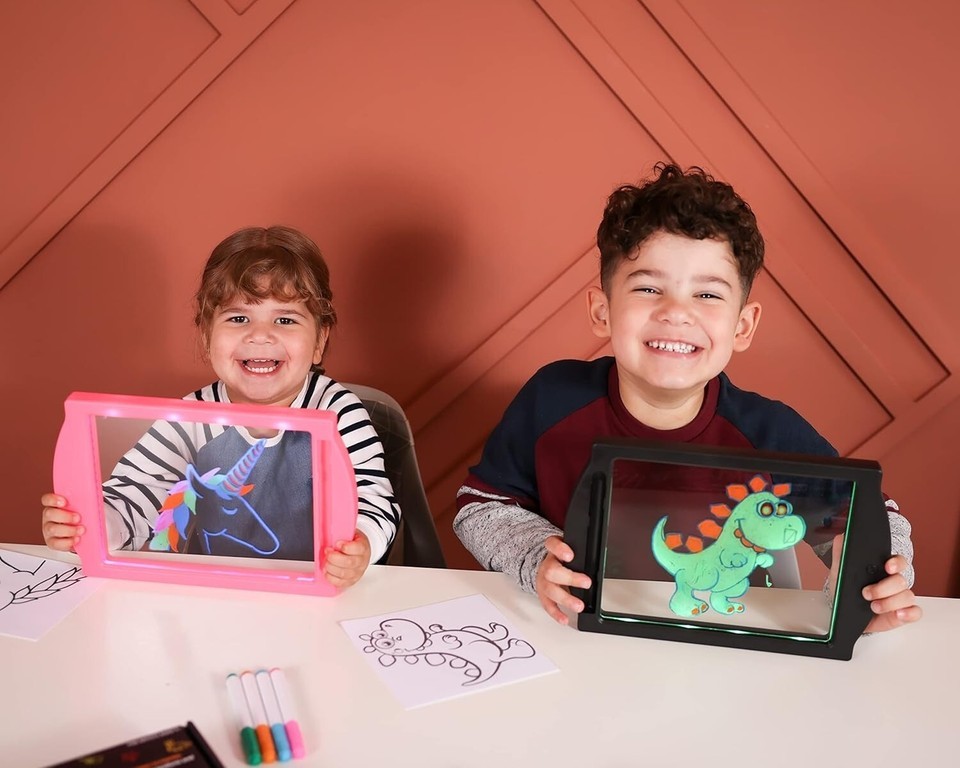 Portable Neon Effect Drawing Board with 4 Fluorescent Pens - Kid's Creative Fun Item image 4