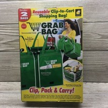 NEW Grab Bag 2 Pack Reusable Clip to Cart Shopping Bag with Pockets by B... - £7.75 GBP