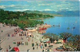 Aerial View Lausanne-Ouchy Port Lake Geneva Switzerland Vintage Postcard - £11.59 GBP