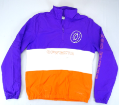 ODD FUTURE OFWGKTA Striped Purple White Orange Windbreaker 3/4 Zip Jacke... - $18.95