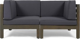 Great Deal Furniture Keith Outdoor Sectional Loveseat Set | 2-Seater | Acacia - £460.03 GBP