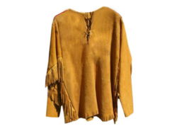 New Men&#39;s Western Mountain Man Buckskin Leather Shirt – Frontier Style Top - $2,236.60 MXN+