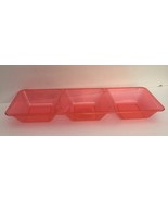 Red Translucent Plastic Food Dessert Snacks 3 Compartment Serving Tray 1... - $11.76
