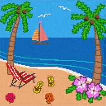 Pepita Needlepoint Canvas: Beach 1, 10&quot; x 10&quot; - £62.27 GBP+