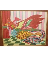 Large Vintage Marker Highlighter Art Signed Chauncy Smith 1977 Psychedelic - $69.25