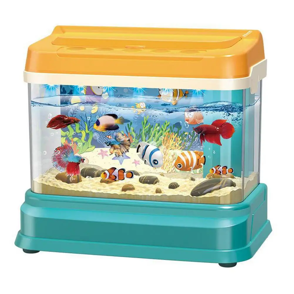 Artificial Mini Aquarium Electric Fish Tank Simulation Underwater World Magnetic - £19.47 GBP