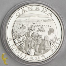 2013 Canada 5 Dollaro Bison Argento Moneta IN Pf, Km #1534 - £54.18 GBP