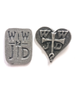 Lot 2 WWJD? Pins What Would Jesus Do Cross Heart Christian Faith Religious - $242.83 MXN
