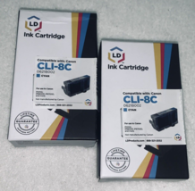 Lot of 2 LD 0621B002 CLI8C CLI8 Cyan Ink Cartridge for Canon Printer NEW - £12.28 GBP