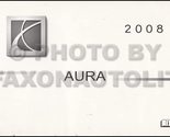 2008 Saturn Aura Owner&#39;s Manual Original [Paperback] Saturn - £25.27 GBP