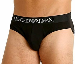 Emporio Armani Big Eagle Underwear Brief Organic Cotton Black ( XL ) - £62.93 GBP