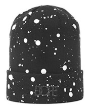 Dope Couture Stampato Bianco Nero Vernice Splatter Speckle Logo Knit Cappello NW - £14.86 GBP