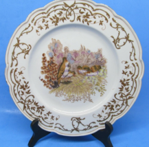 Mark Roberts Decorative Collectable Plate Hand Painted Quail Gold Trim  10 1/4&#39; - £15.98 GBP