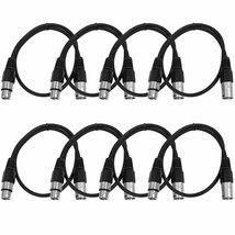 Seismic Audio (8 Pack) Black 2&#39; Xlr Patch Cables Snake - £63.14 GBP