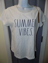 Rae Dunn Off White Summer Vibes SS Shirt Size XS Women&#39;s NEW - £22.17 GBP