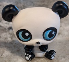 LPS Littlest Pet Shop Grey White Panda Bear Lavender Purple Eyes #89 Preowned - $1.95